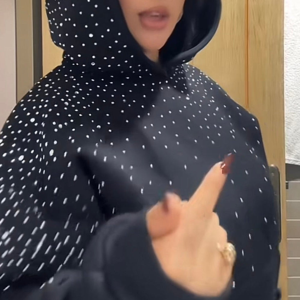 Fitnna Rhinestone Galaxy Hoodie