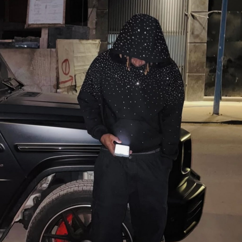 Fitnna Rhinestone Galaxy Hoodie