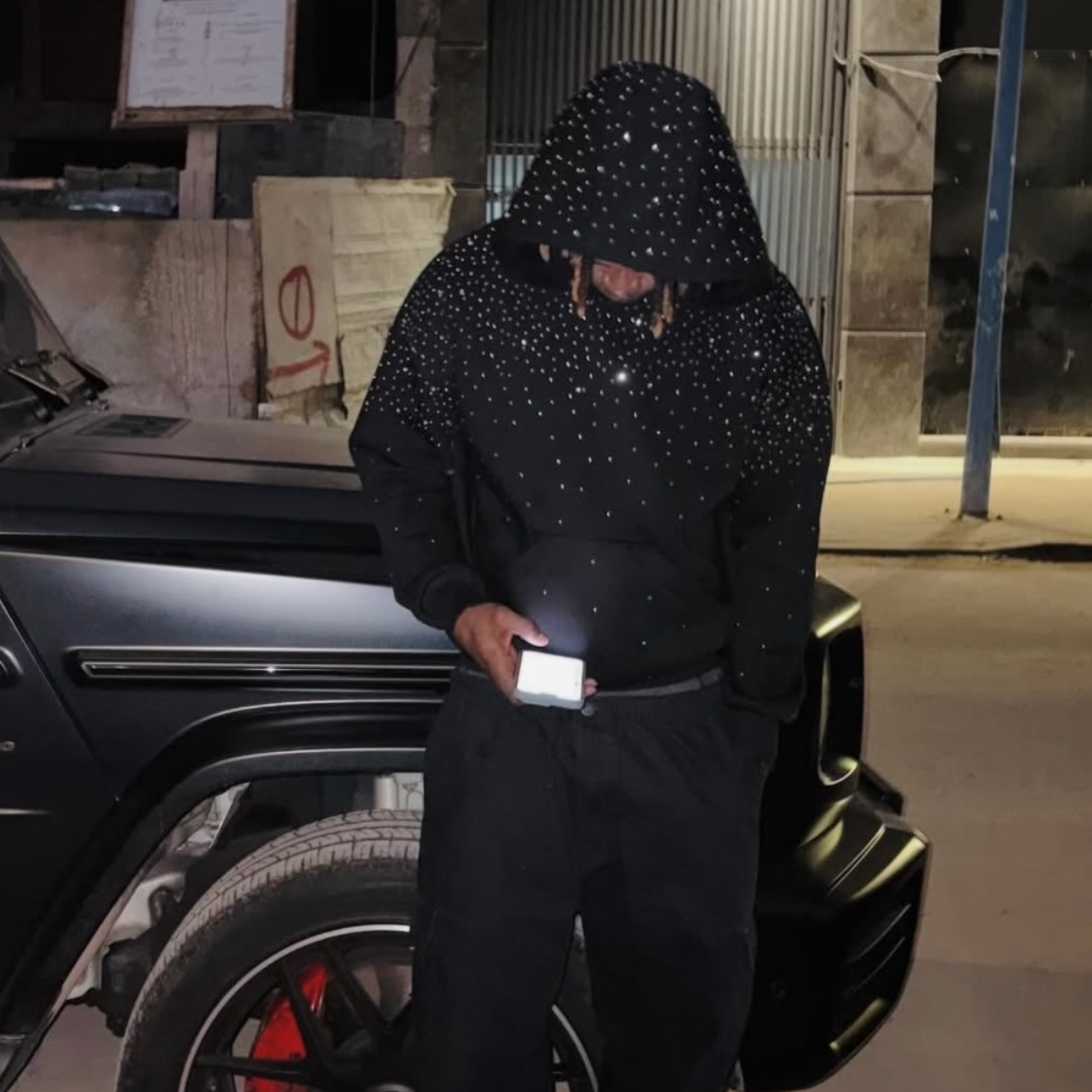 Fitnna Rhinestone Galaxy Hoodie